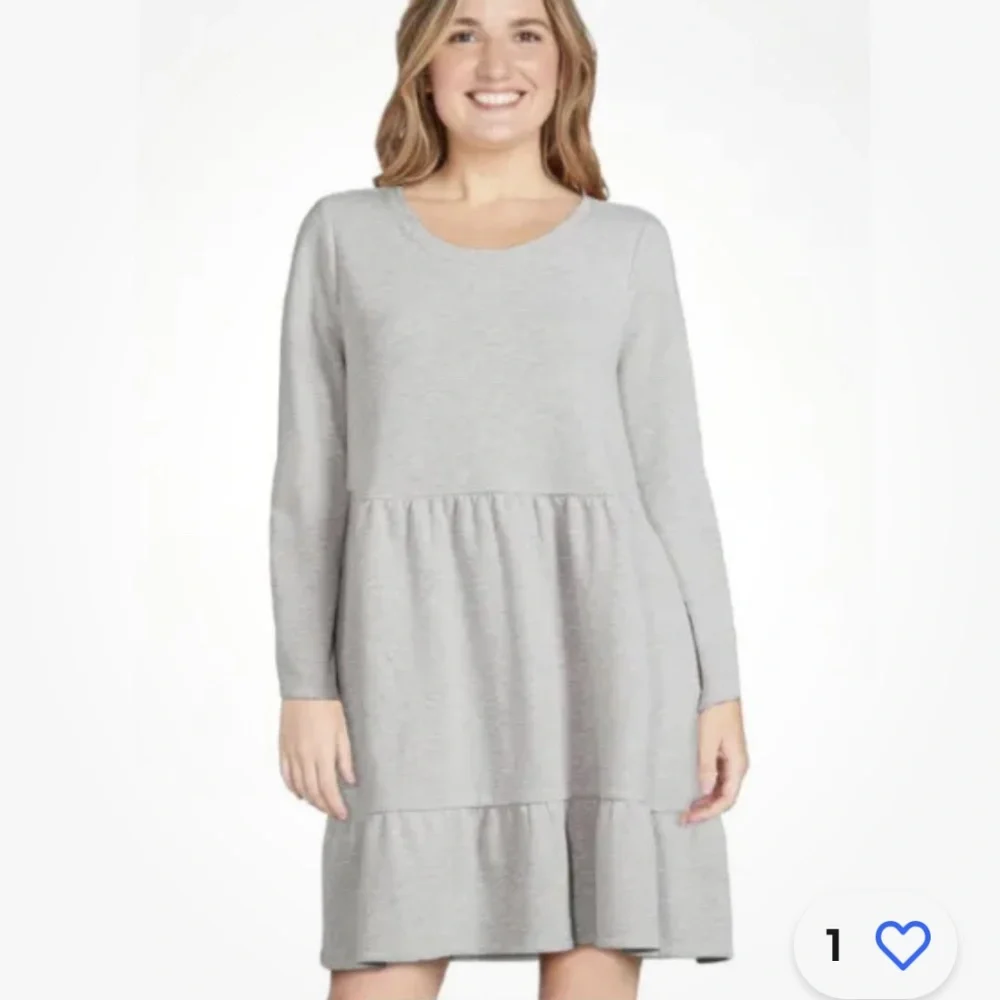 Time and Tru Women’s Gray Tiered Sweatshirt Dress Large (12-14) NEW - Picture 6 of 12